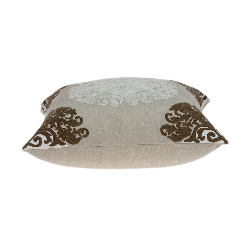 Parkland Collection Pilar Traditional Beige Pillow Cover