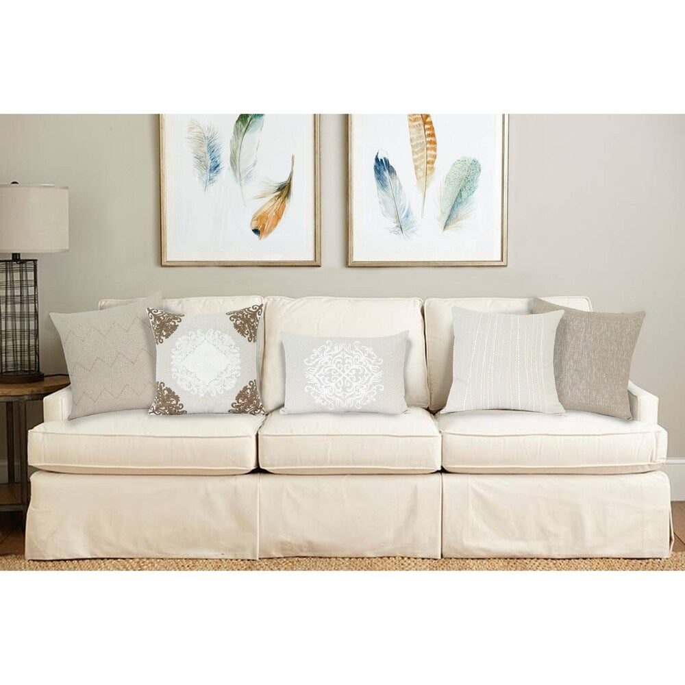 Parkland Collection Pilar Traditional Beige Pillow Cover