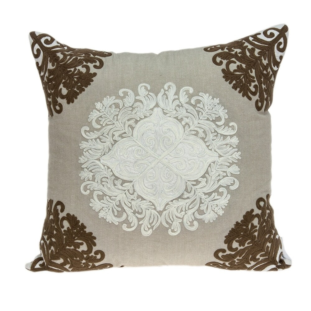 Parkland Collection Pilar Traditional Beige Pillow Cover