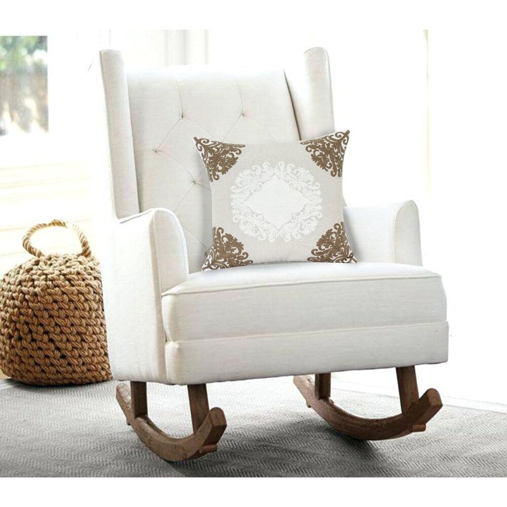 Parkland Collection Pilar Traditional Beige Pillow Cover