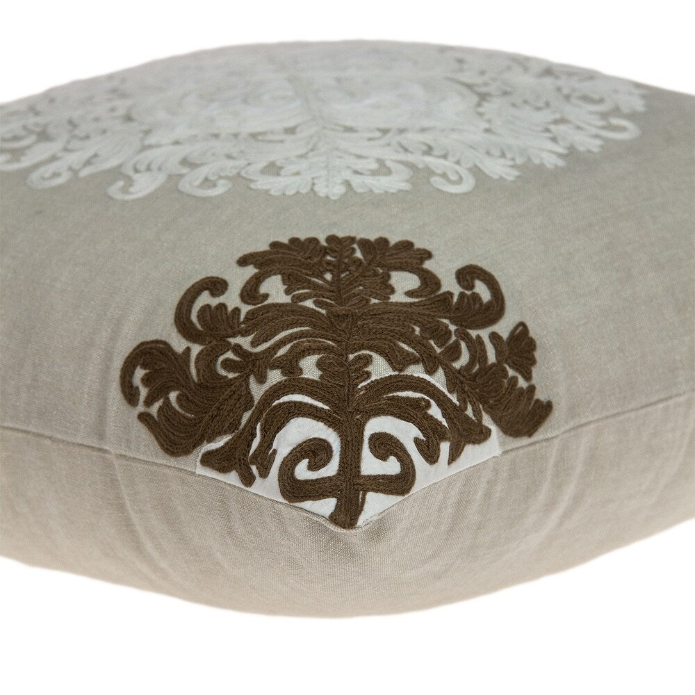 Parkland Collection Pilar Traditional Beige Pillow Cover