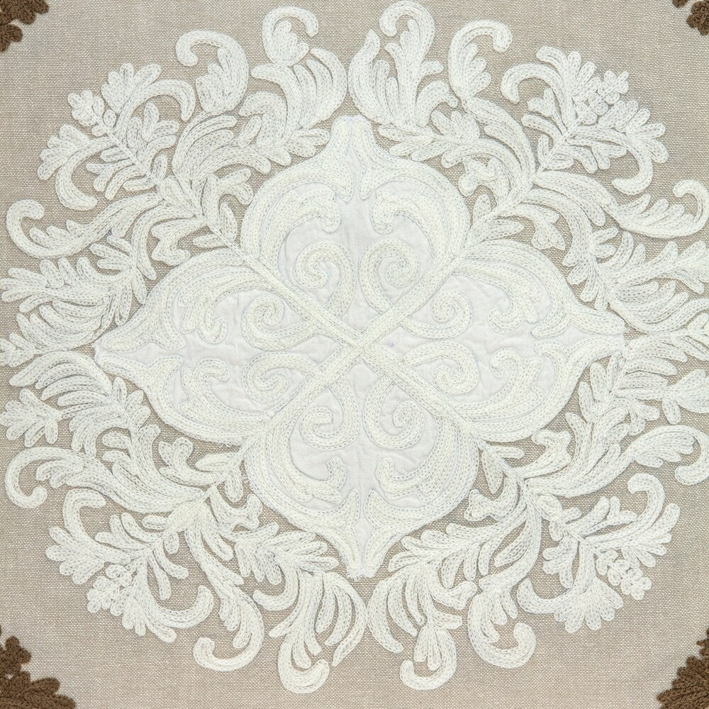 Parkland Collection Pilar Traditional Beige Pillow Cover