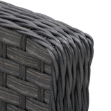 Parkview Wide Rattan Wicker Foot Stool, Charcoal Grey