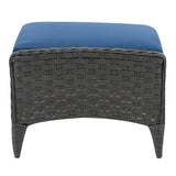 Parkview Wide Rattan Wicker Foot Stool, Charcoal Grey