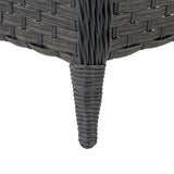 Parkview Wide Rattan Wicker Foot Stool, Charcoal Grey