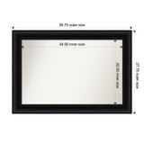 Parlor Black Framed Non-Beveled Custom Wall Mirror, Bathroom Vanity Mirror