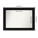 Parlor Black Framed Non-Beveled Custom Wall Mirror, Bathroom Vanity Mirror