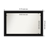 Parlor Black Framed Non-Beveled Custom Wall Mirror, Bathroom Vanity Mirror