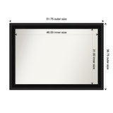 Parlor Black Framed Non-Beveled Custom Wall Mirror, Bathroom Vanity Mirror