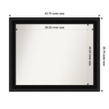 Parlor Black Framed Non-Beveled Custom Wall Mirror, Bathroom Vanity Mirror
