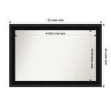 Parlor Black Framed Non-Beveled Custom Wall Mirror, Bathroom Vanity Mirror