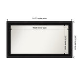Parlor Black Framed Non-Beveled Custom Wall Mirror, Bathroom Vanity Mirror