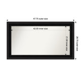 Parlor Black Framed Non-Beveled Custom Wall Mirror, Bathroom Vanity Mirror