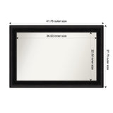 Parlor Black Framed Non-Beveled Custom Wall Mirror, Bathroom Vanity Mirror