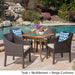Parma Outdoor 5 Piece Acacia Wood/ Wicker Dining Set by Christopher Knight Home