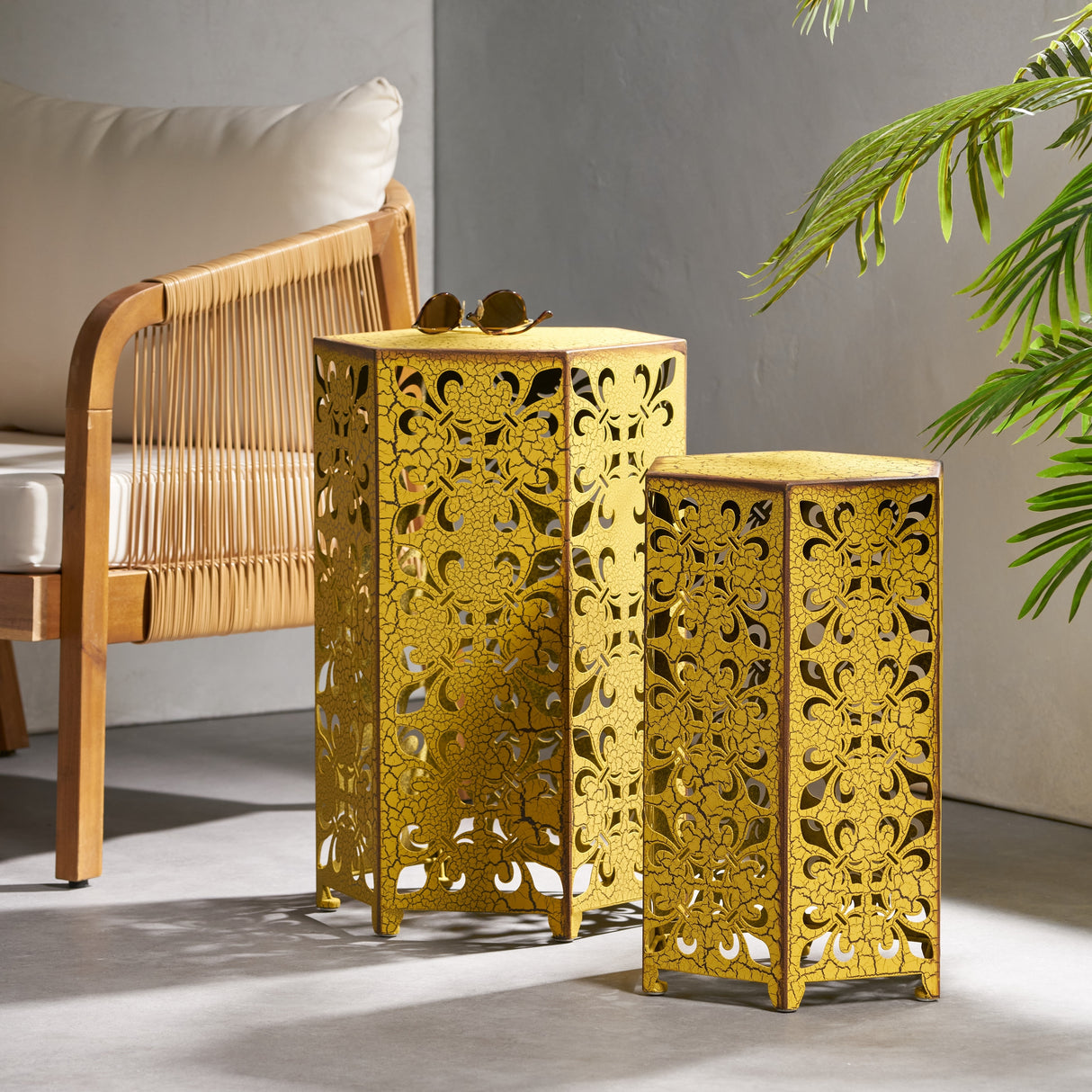 Parrish Iron Accent Tables (Set of 2) by Christopher Knight Home