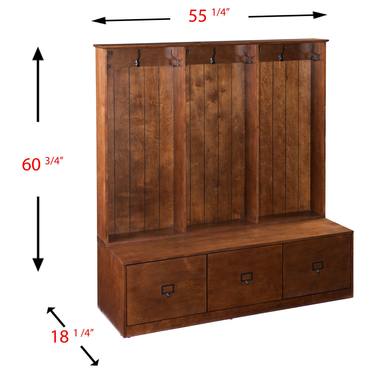 Parton Wood Entryway Hall Tree and Bench