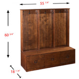 Parton Wood Entryway Hall Tree and Bench