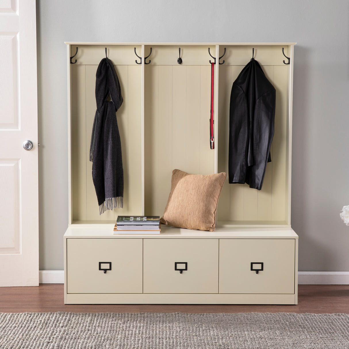 Parton Wood Entryway Hall Tree and Bench