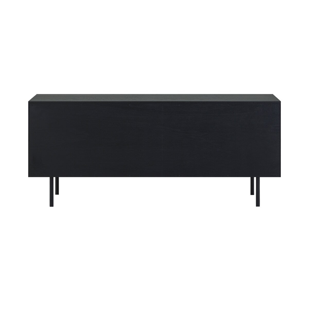 Pasadena 66" Black Oak Wood 4 Door Sideboard Buffet Cabinet