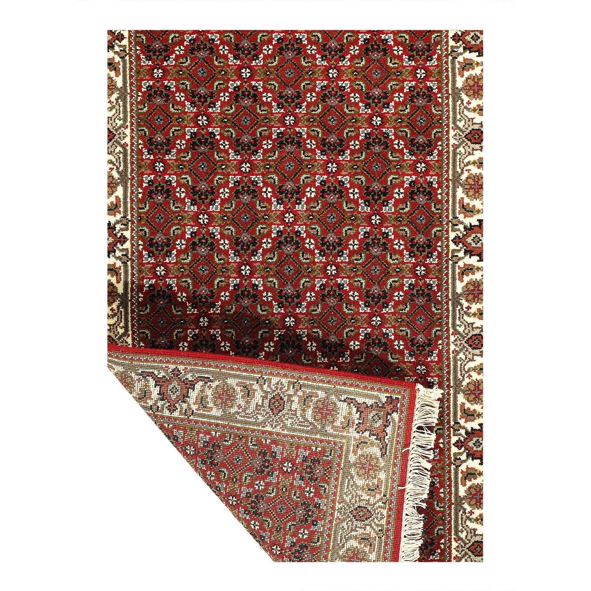 Pasaragd Red Color Hand Knotted silk & wool Tabriz rug - 2'04'' x 4'08''