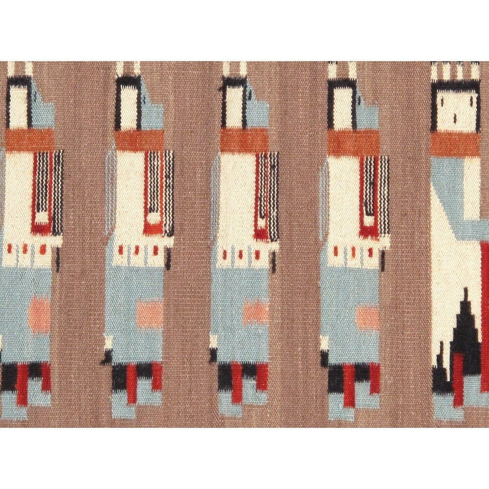 Pasargad Home Kilim Collection Hand-Woven Brown Area Rug - 2' x 3'
