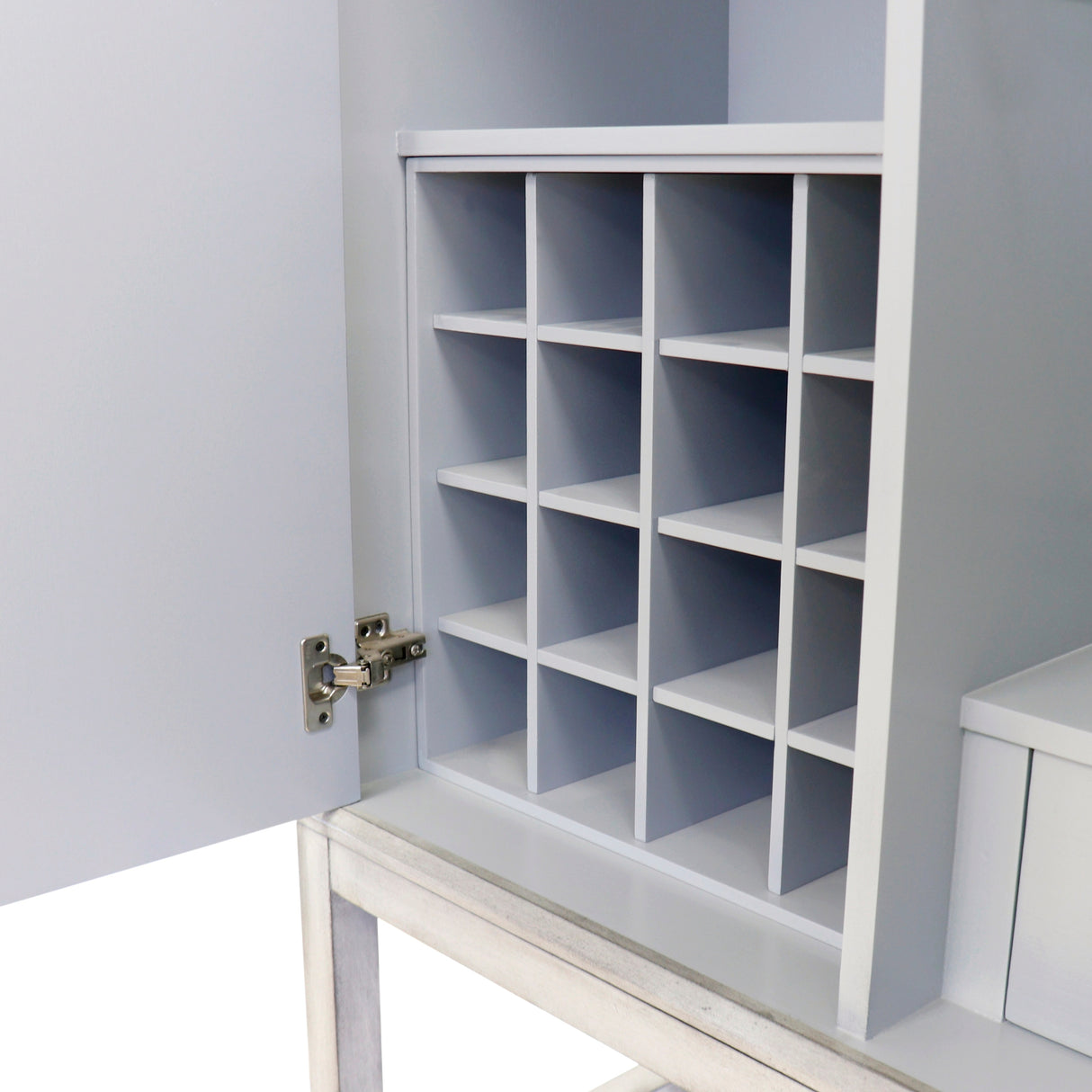 Pasargad Home Oliver Bar Cabinet with 2 Shelf, Drawer & Mirror - 35.5"W x 16.5"D x 67.25"H