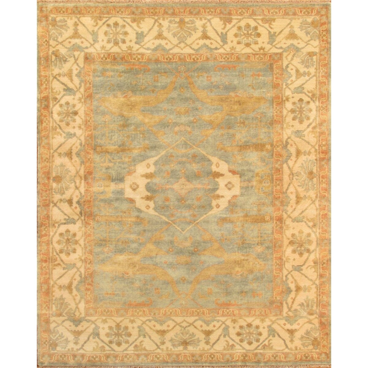 Pasargad Home Oushak Collection Hand-Knotted Lambs Wool Area Rug - 12' 2" X 17' 8"