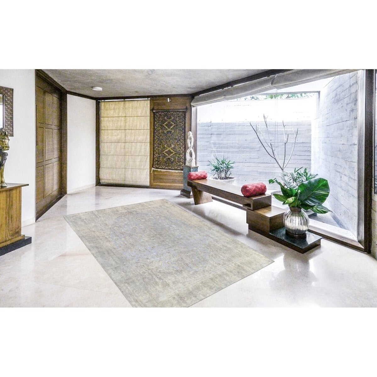 Pasargad Home Overdyes Collection Wool Area Rug - 8'10" X 11' 0"