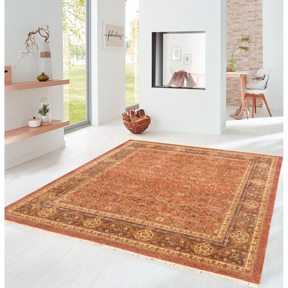Pasargad Home Tabriz Collection Hand-Knotted Lambs Wool Area Rug - 8' 2" X 8' 2"