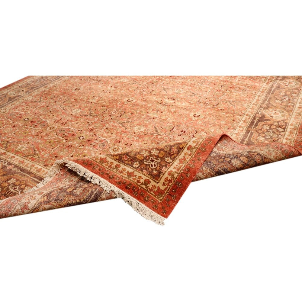 Pasargad Home Tabriz Collection Hand-Knotted Lambs Wool Area Rug - 8' 2" X 8' 2"