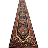 Pasargad Navy Blue Hand Knotted Serapi Runner - 2'07'' x 20'