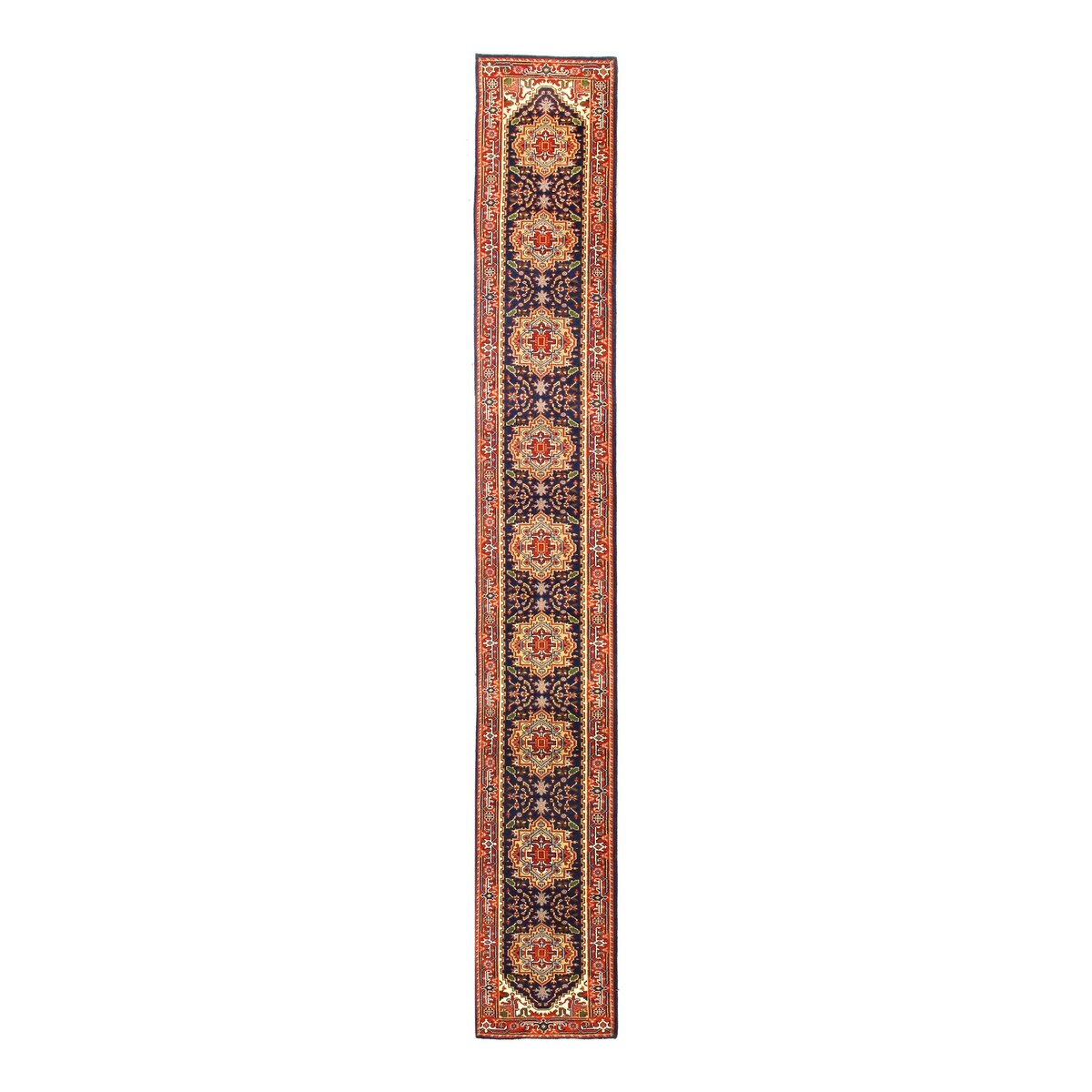 Pasargad Navy Blue Hand Knotted Serapi Runner - 2'07'' x 20'