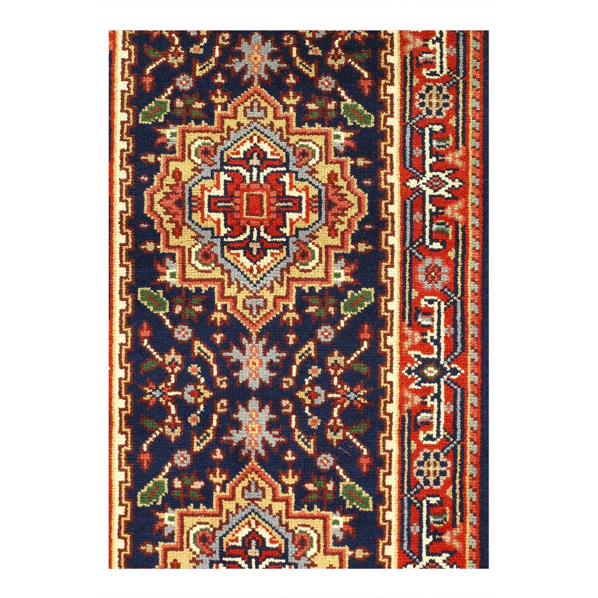 Pasargad Navy Blue Hand Knotted Serapi Runner - 2'07'' x 20'