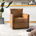 Pascual Classic Genuine Leather Swivel Chair With Nailhead Trim Arm by HULALA HOME
