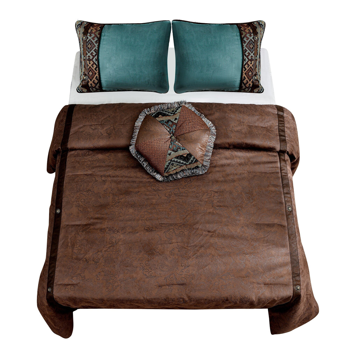 Paseo Road by HiEnd Accents Accents Del Rio Tooled Faux Leather Comforter Set, 5PC