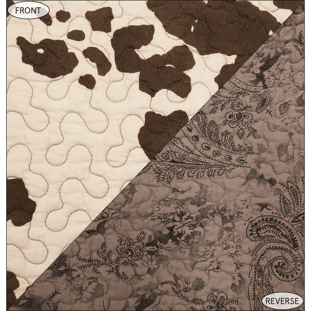 Paseo Road by HiEnd Accents Elsa Cowhide Reversible Quilted Valance, 18"x56"