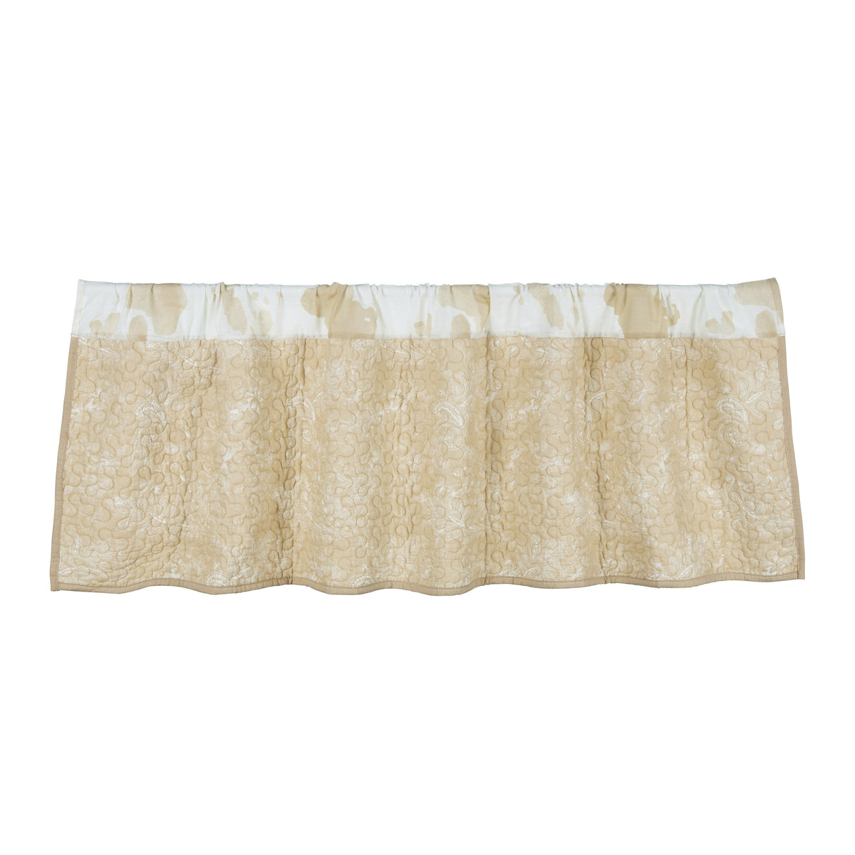 Paseo Road by HiEnd Accents Elsa Cowhide Reversible Quilted Valance, 18"x56"
