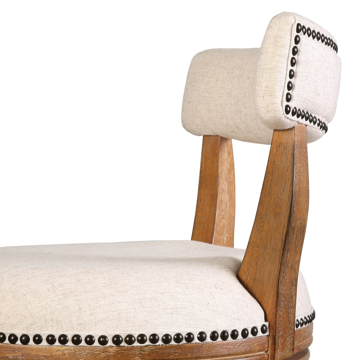 Pasha Wood Swivel Bar Stool with Upholstered Seat and Back