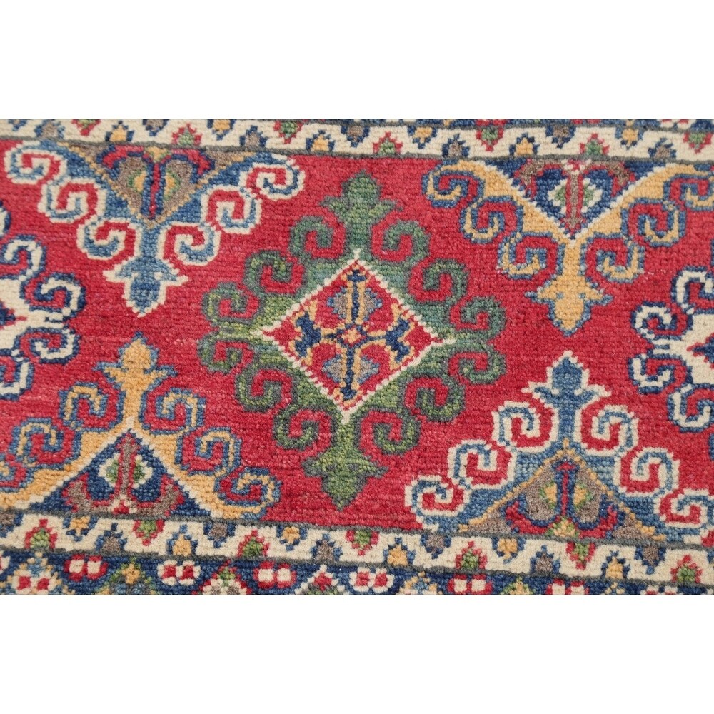 Pastel Color Stripe Super Kazak Geometric Oriental Area Rug Handmade - 9'2" x 11'8"