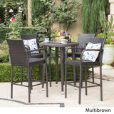 Patina Outdoor 5-piece Wicker 32-inch Round Bar Set by Christopher Knight Home