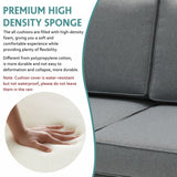 Patio 2 Seat Modern Small Sectional Couches Aluminum Dark Grey Sofa With End Side Coffee Table Outdoor