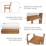 Patio 2-piece Stackable Acacia Wood Dining Chairs