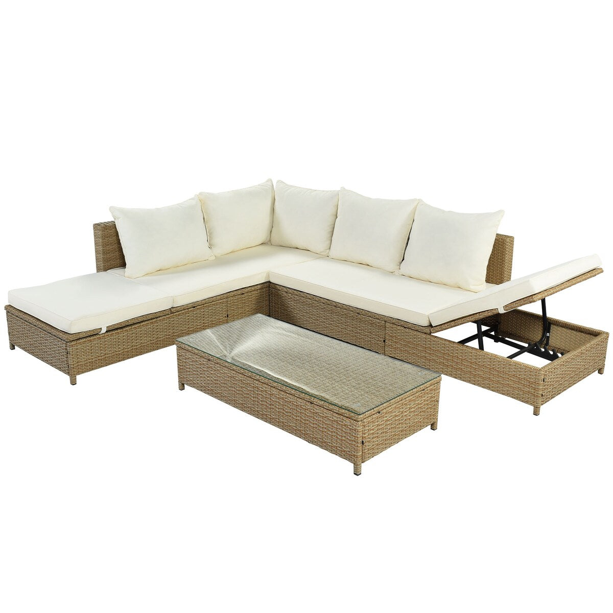 Patio 3-Piece Rattan Sofa Set
