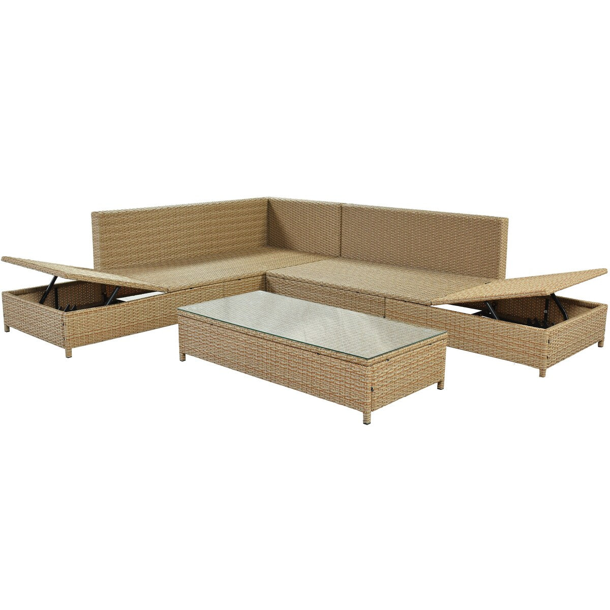 Patio 3-Piece Rattan Sofa Set