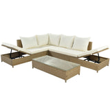 Patio 3-Piece Rattan Sofa Set