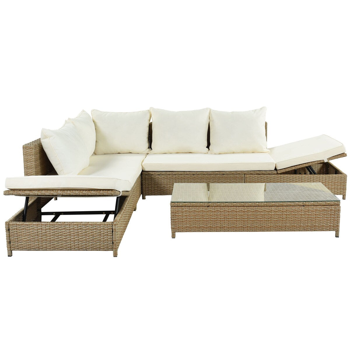 Patio 3-Piece Rattan Sofa Set