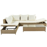 Patio 3-Piece Rattan Sofa Set