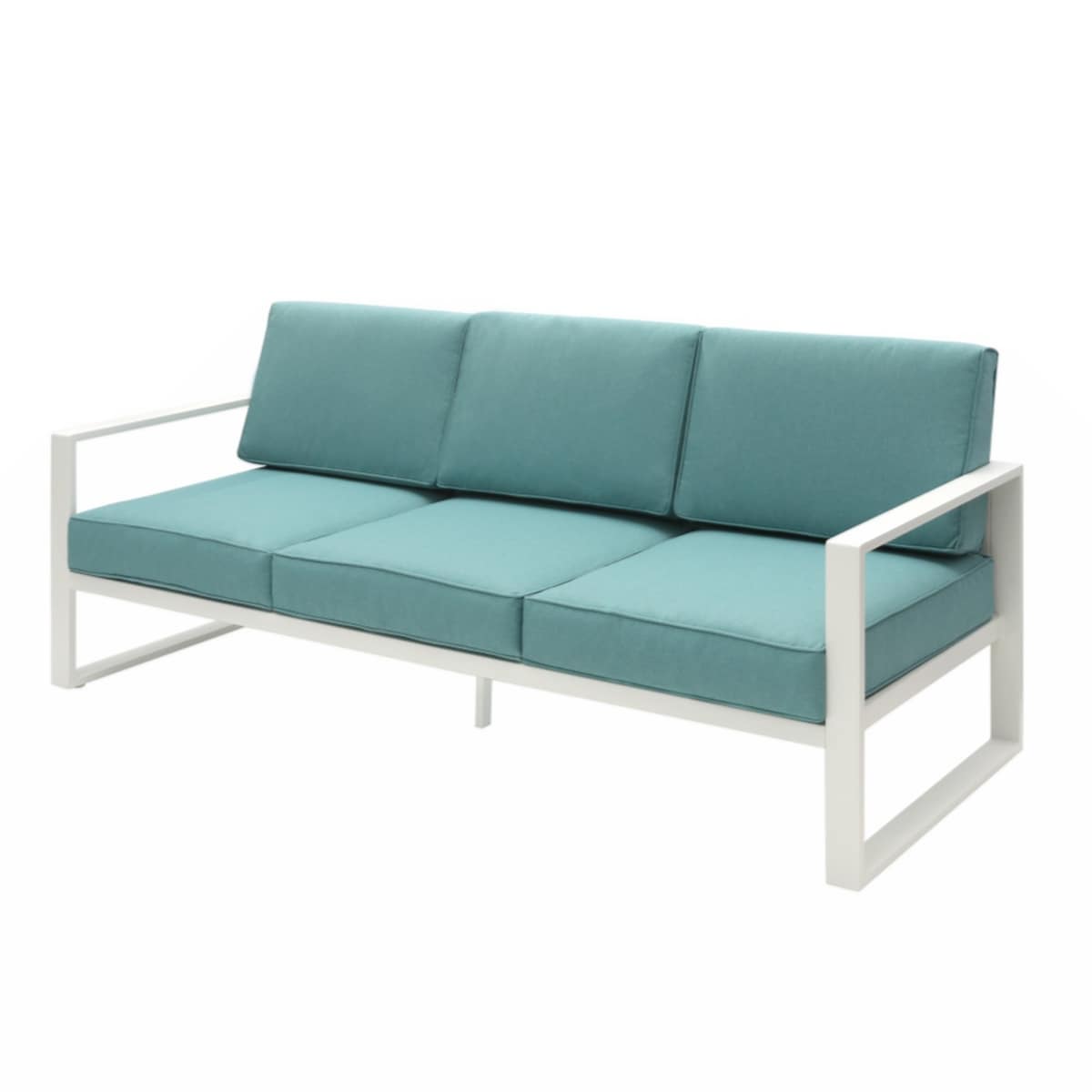 Patio 3 Seater Outdoor Sofa Pool Couch Sofa Chair With Metal Aluminum Furniture