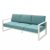 Patio 3 Seater Outdoor Sofa Pool Couch Sofa Chair With Metal Aluminum Furniture